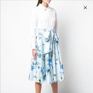 Badgley Mischka Floral Ruffled Midi Summer Dress